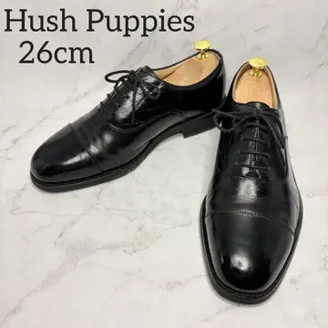 26 허시파피 비즈니스 슈즈 블랙 스트레이트 팁 천연 가죽 일본제 오츠카
