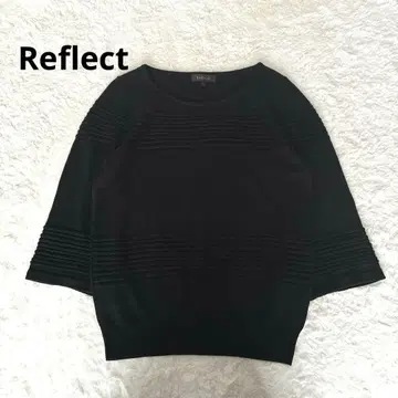 새상품급 리플렉트 울 니트 상의 플레어 슬리브 칠부 소매 블랙 9