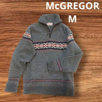 맥레거 페어아일 패턴 하프 지퍼 스웨터 니트