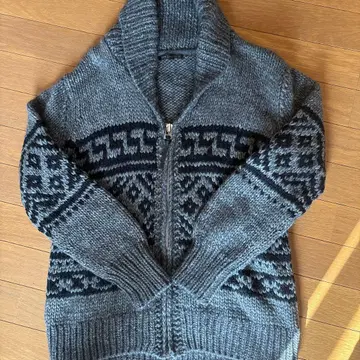 23X 페어아일 패턴 집업 스웨터 코위찬 니트 40