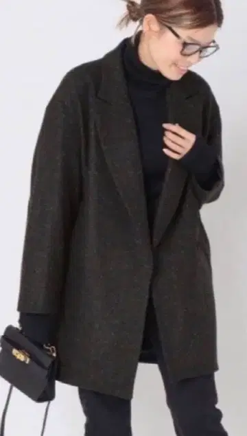 Deuxieme Classe 네프 트위드 하프 코트