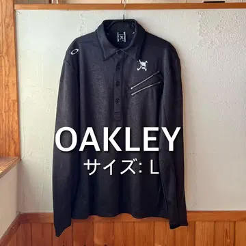 [ 새상품급 ] OAKLEY 피케 셔츠 긴팔 L 블랙 더블 지퍼