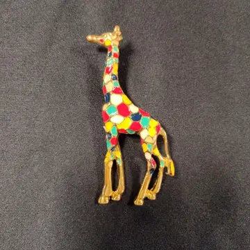 컬러풀 기린형 브로치