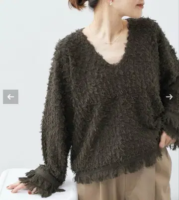 [ VERMEIL par iena ] 다이아 프린지 자카드 니트