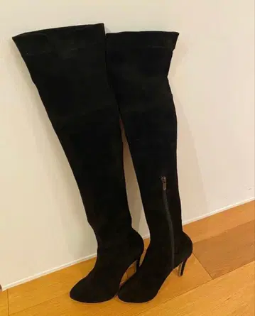 DIANA 블랙 니하이 부츠 하이힐