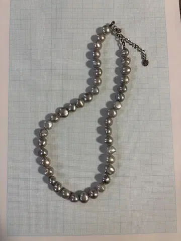 agete 그레이 담수 펄 목걸이