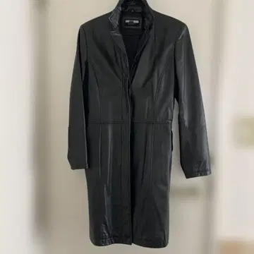 BIRTH 블랙 가죽 롱 코트 사이즈 38