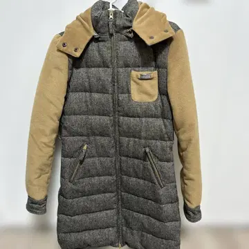 그레이와 베이지의 롱 코트 S 사이즈