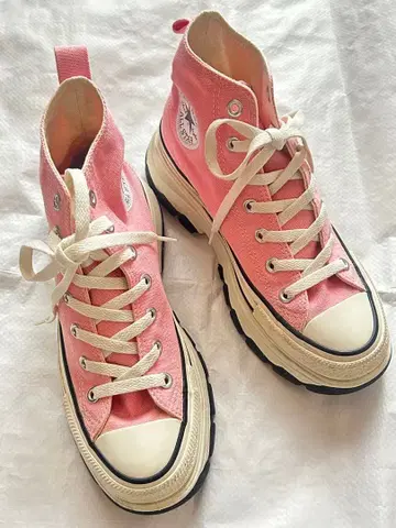 CONVERSE ALL STAR 핑크 하이컷 통굽 스니커즈