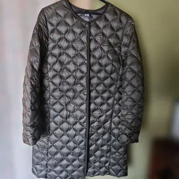 UNIQLO 노카라 올리브 그린 울트라 라이트 다운 코트