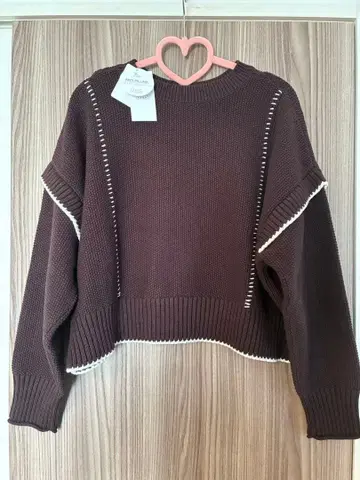 [택 포함 새상품] 로리즈팜 스티치 풀오버 니트 브라운