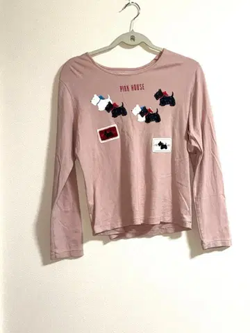 새상품급 PINK HOUSE 스코치테리어 프린트 티셔츠
