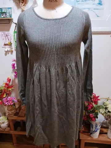 새상품 IENA 이에나 리브 니트 원피스 그레이/F