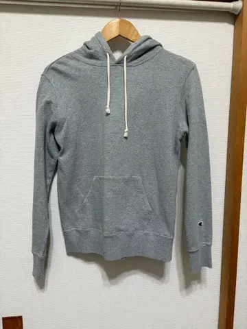 Champion 그레이 후드 부착 후드티