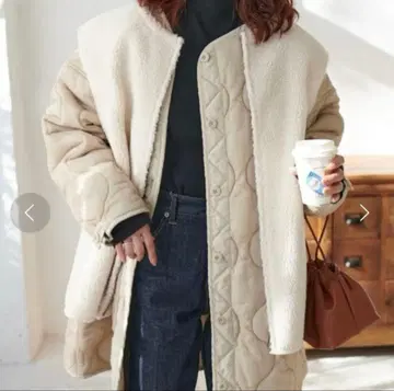 디스코트 보아 베스트 부착 퀼팅 코트