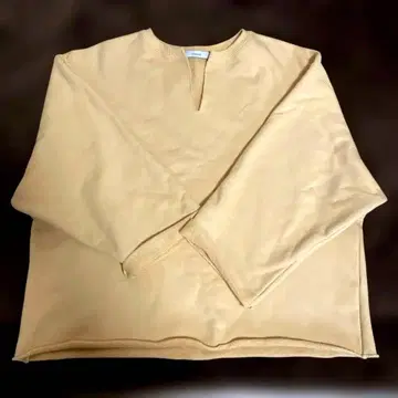 오렌지 V넥 긴팔 맨투맨