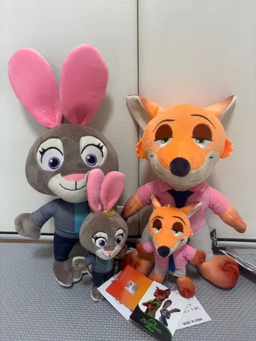 주토피아 2 주디 & 닉 봉제 인형 4개