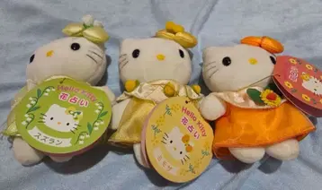 헬로키티 꽃점 봉제 인형 3체 세트