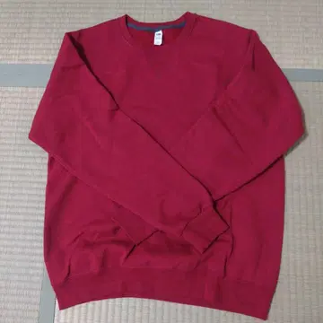 빨간색 M 사이즈 코튼 맨투맨