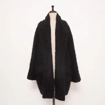 새상품급 구우코뮌 모헤어 혼방 숄카라 코트 블랙 사이즈 38*LD851
