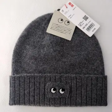 [ 미사용품 ] 유니클로 아냐 힌드마치 캐시미어 니트 비니 모자 그레이
