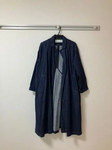 HARVESTY 네이비 롱 코트