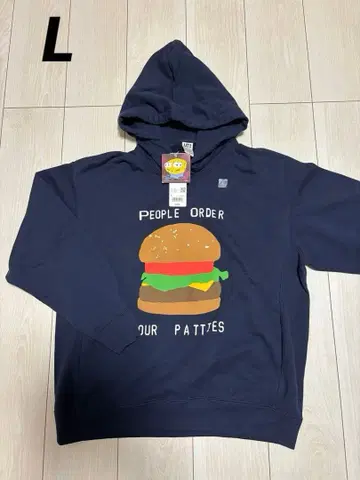 스펀지밥 맨투맨 후드티 네이비 L UNIQLO