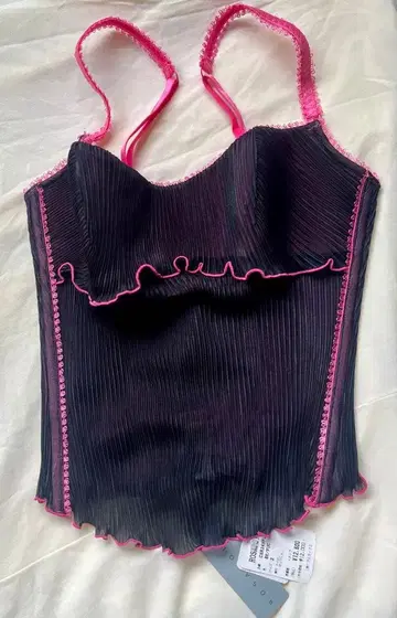 [ 새상품 수입 ] 블랙 핑크 뷔스티에 M