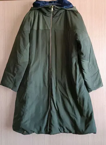 올리브 그린 롱 기장 다운 자켓 SALON 픽시 하트