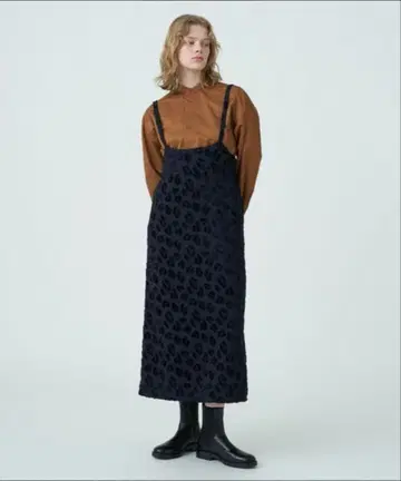 MACPHEE 컷 자카드 서스펜더 원피스 34