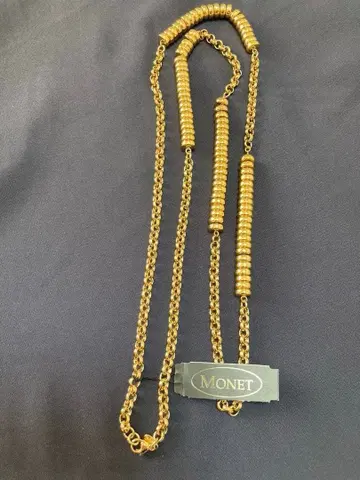 [ 미사용 ] Monet 롱 목걸이 골드 컬러 도금