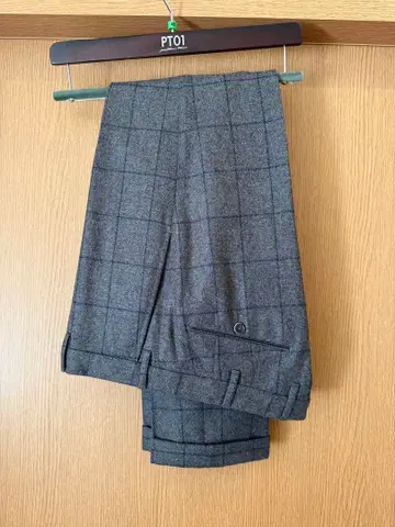 PT01 그레이 체크 슬랙스