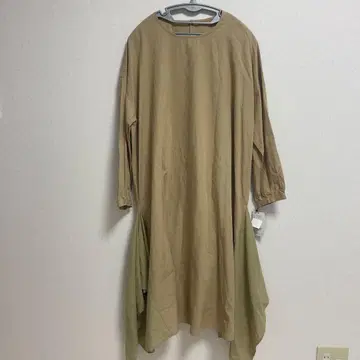 A.N.L 여성용 베이지 롱 원피스 긴팔 사이즈 38 M 루즈핏