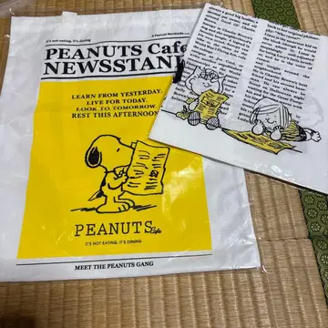 3 피넛 카페 스누피 뉴스 스탠드 신주쿠 한정판 반다나 백