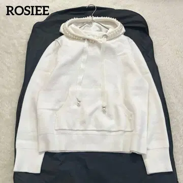 ROSIEE 로지 니트 펄 후드 부착 후드티