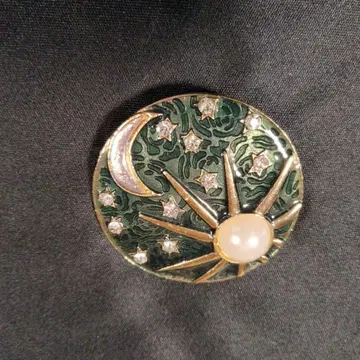 별과 달 디자인 브로치