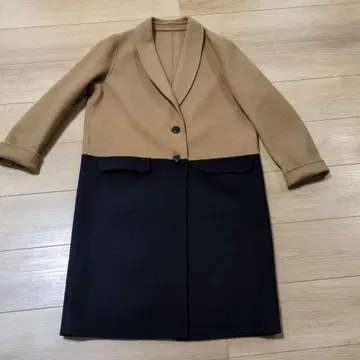 캐시미어 울 바이컬러 롱 코트