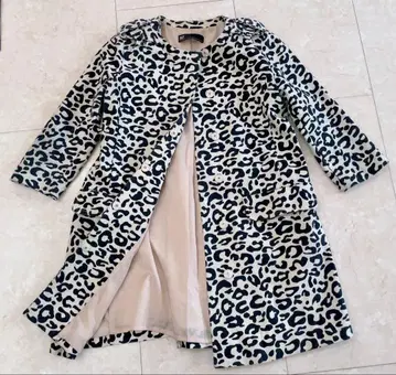 SLY 레오파드 무늬 노카라 코트