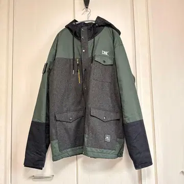 [일본 국내 미출시] ETHIK 후드 부착 자켓 그린/그레이