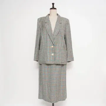 레리안 실크 혼방 체크 셋업 블랙 파랑 사이즈 15+*LD903