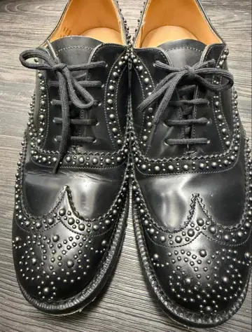 Church's 스터드 장식 블랙 옥스퍼드