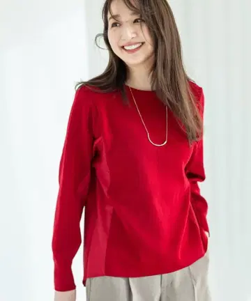 INDIVI (인디비) 톤업 니트 레드 34 사이즈