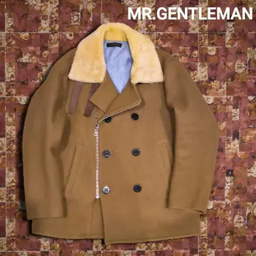 새상품급 MR.GENTLEMAN 미스터 젠틀맨 옷깃 무스탕 P 코트