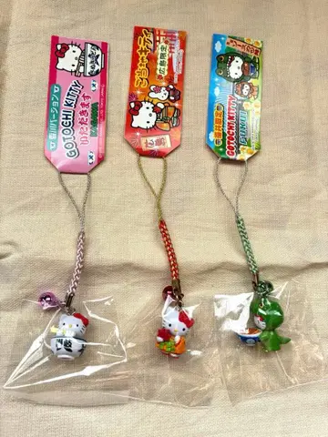 지역 한정 키티 매듭 스트랩 음식 관련 3개 세트 묶음 판매