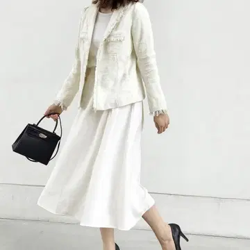 [ COMME CA ISM ] 프린지 스탠드 카라 자켓 아이보리 (M)