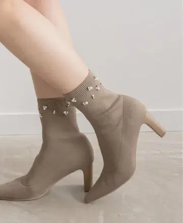 RANDA 비쥬 디자인 니트 부츠 S 사이즈 그레이지