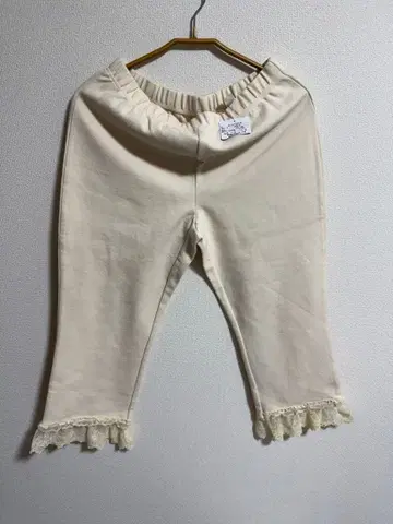 PINK HOUSE 프릴 밑단 크림 팬츠 L