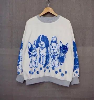 스칼라 143706: 강아지 고양이 패턴 복슬복슬 플란넬 풀오버