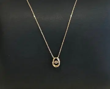 K10 목걸이 무브스톤 댄싱 스타일 얇은 골드