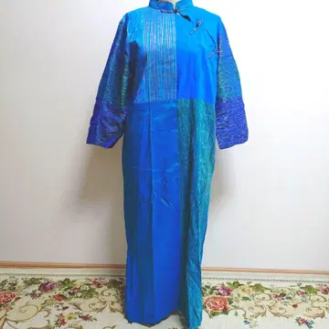 태국 실크 마오 칼라 원피스